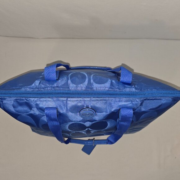 COACH Getaway Large Packable Blue Travel Weekender Tote With Zip Cosmetic Bag - Picture 14 of 15